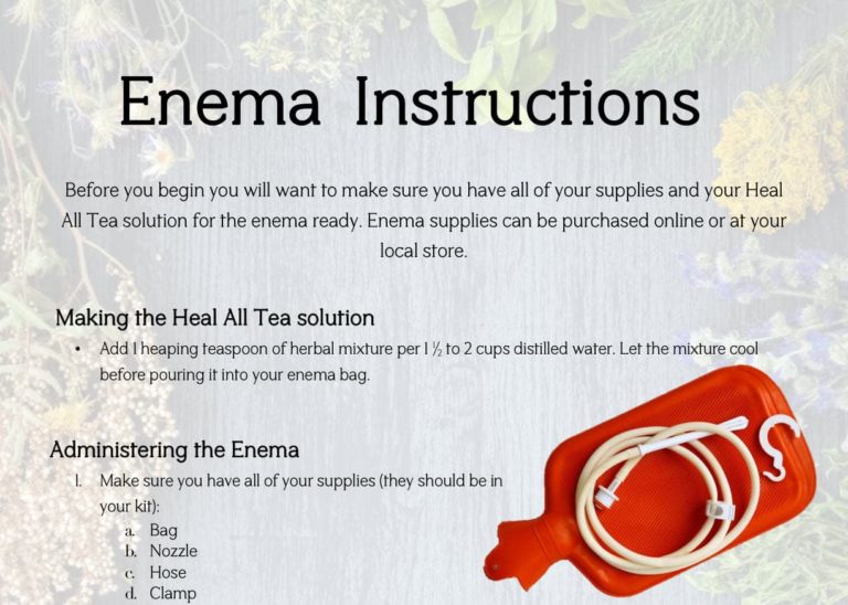 Enema instructions text