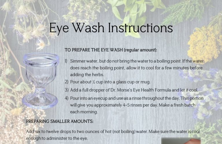 Eye wash instructions text