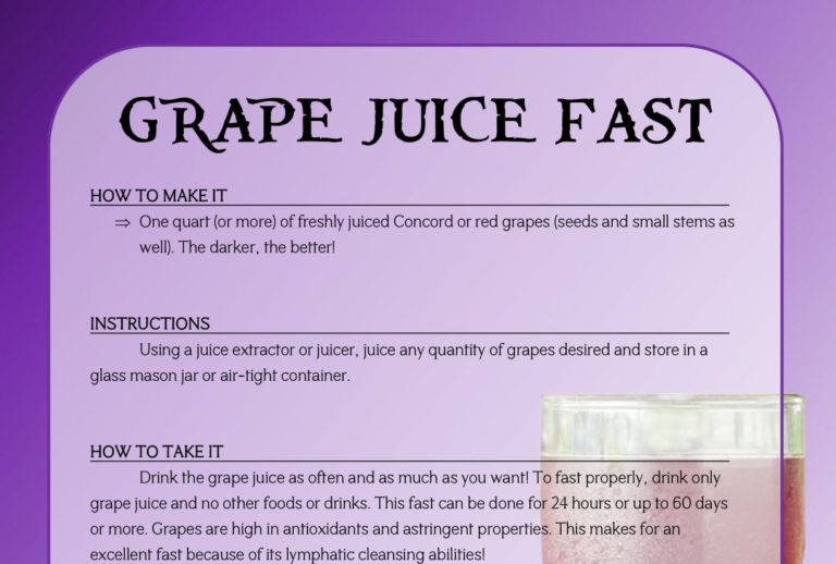 Grape juice fasting information