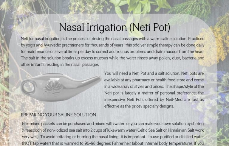 Nasal irrigation with neti pot instructions