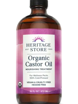 076970221219_4 Heritage Store Organic Castor Oil 16oz