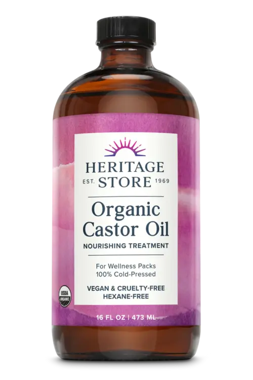 076970221219_4 Heritage Store Organic Castor Oil 16oz