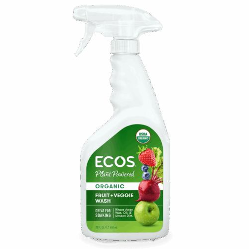 1_OrganicFruitVeggie_22oz_Front Ecos Organic Fruit + Veggie Wash 22 Fl oz