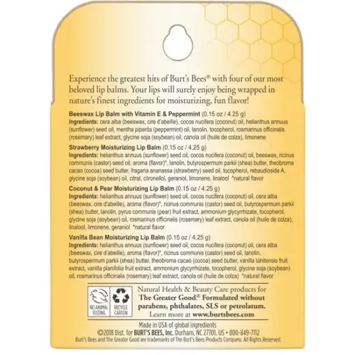 792850899711_4 Burt's Bees Assorted Lip Balm 4-Pack