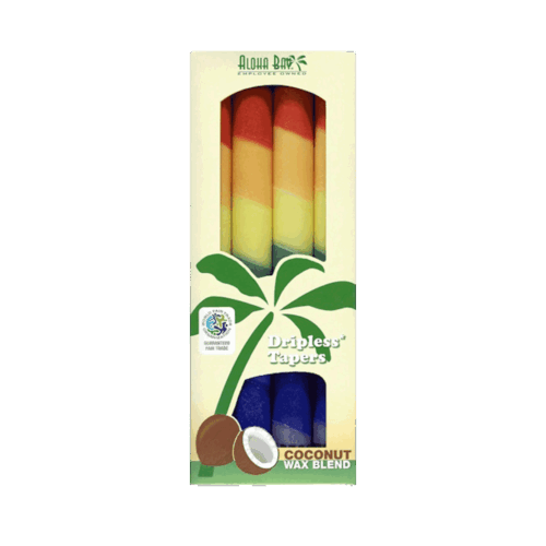rainbow-tapers-lg Aloha Bay Taper Coconut Rainbow Candle